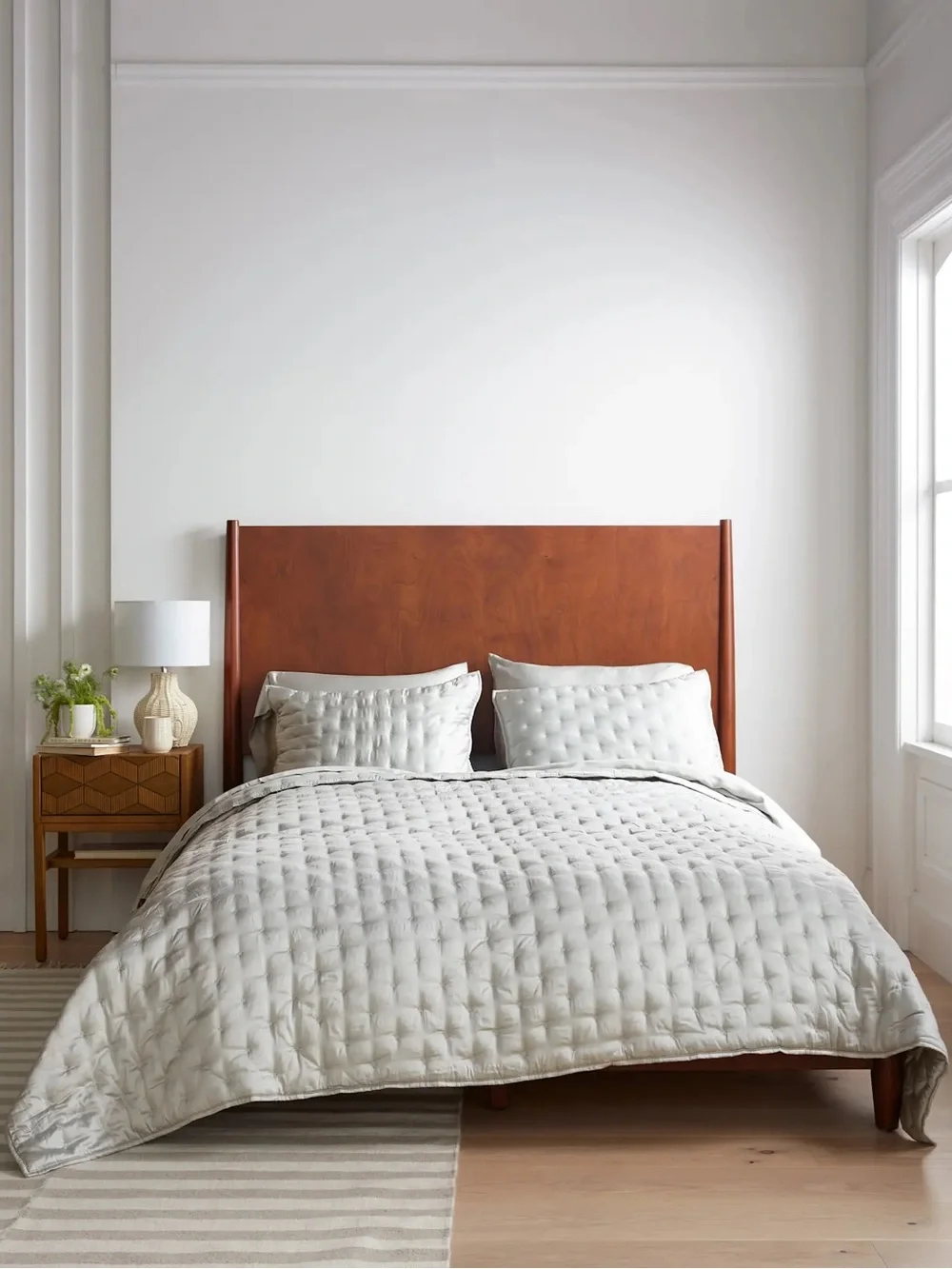 Quince Bamboo Dream Quilt Full/Queen Light Grey